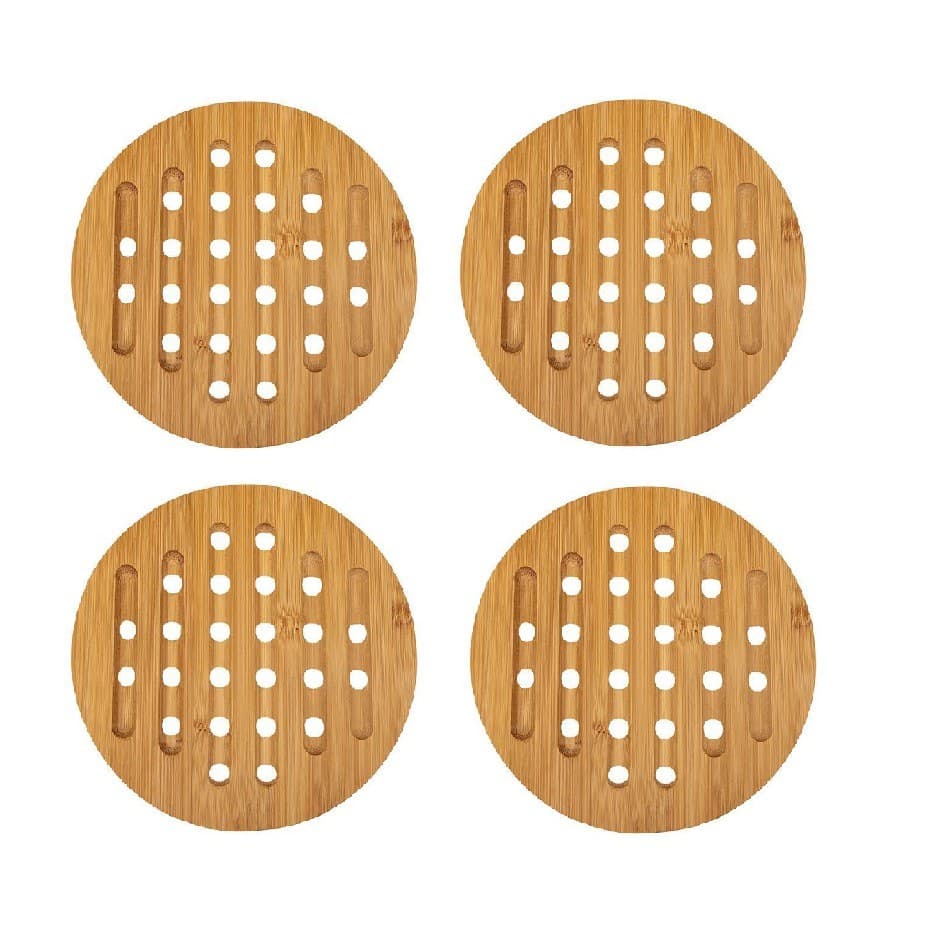 Kit 4 Descanso de Panela Redondo Ecokitchen 15cm Mimo – Bambu  BM19138