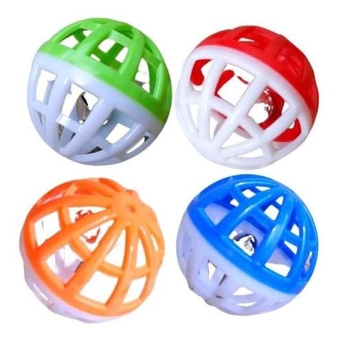 Bola Bolinha Coloridas com Sinos Guizo de Brinquedo para Gato de Estimação Pet / Brinquedo Interativo