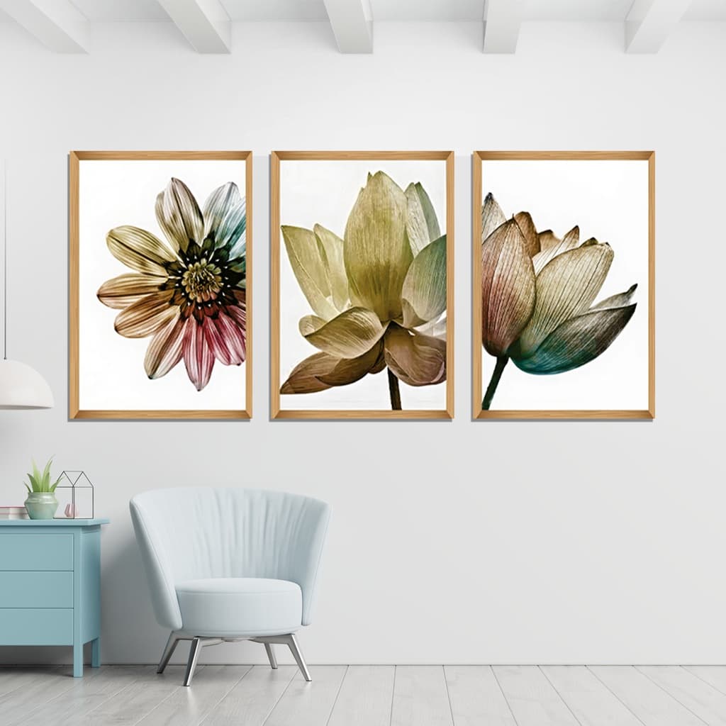 Quadros Decorativos flor  Moldura Quarto Sala Hall Flores Floral promoção