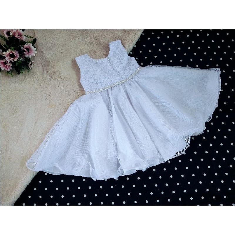 Vestido Branco de Batizado, festa, dama de honra TAM P