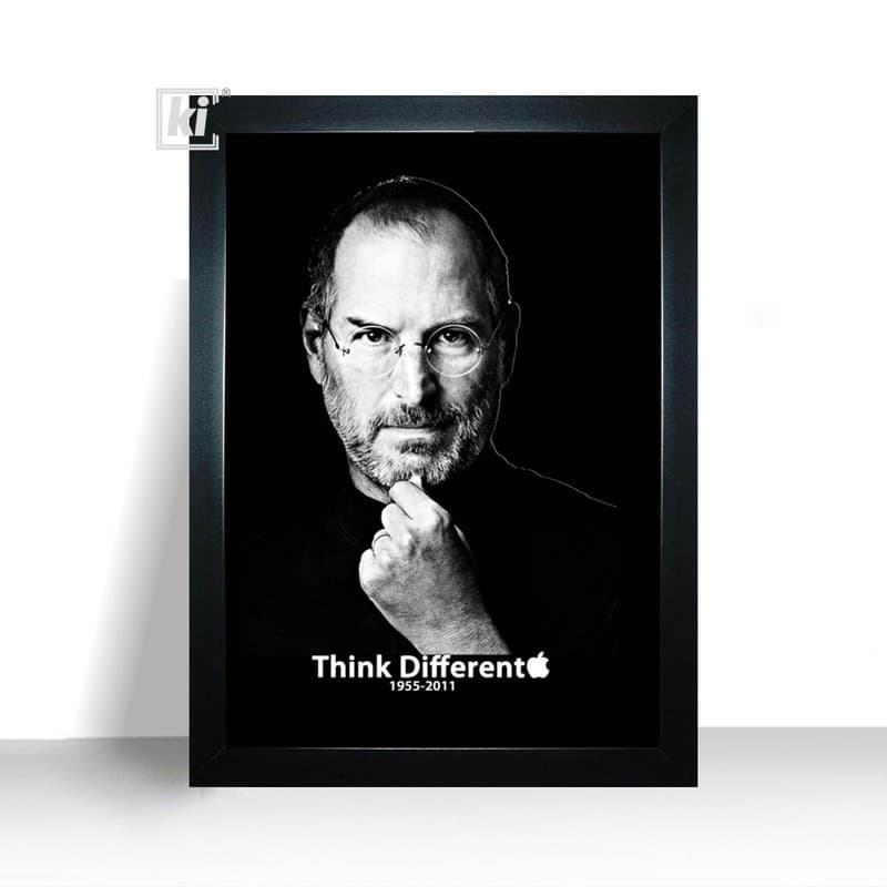Quadro Decorativo Inventor Steve Jobs Moldura Grande