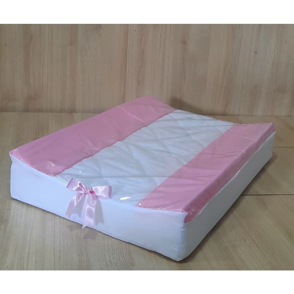 Trocador De Cômoda Bebê - Coleção Pérola Luxo  - Plastificado e Anatômico - 65cmx45cmx9cm