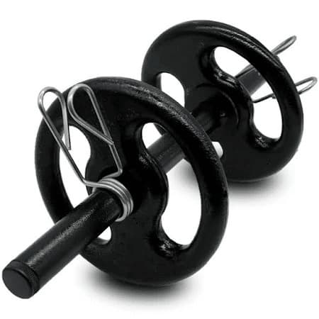 Kit Barra Oca 40cm + 2 Anilhas Pintadas 1kg a 5kg Musculação, Peso, Academia, Treino Em Casa