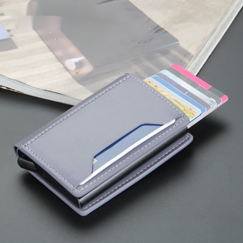 Carteira De Couro Masculina Anti-Magnético RFID
