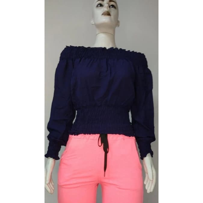 Blusa Ciganinha Manga Bufante Lastex