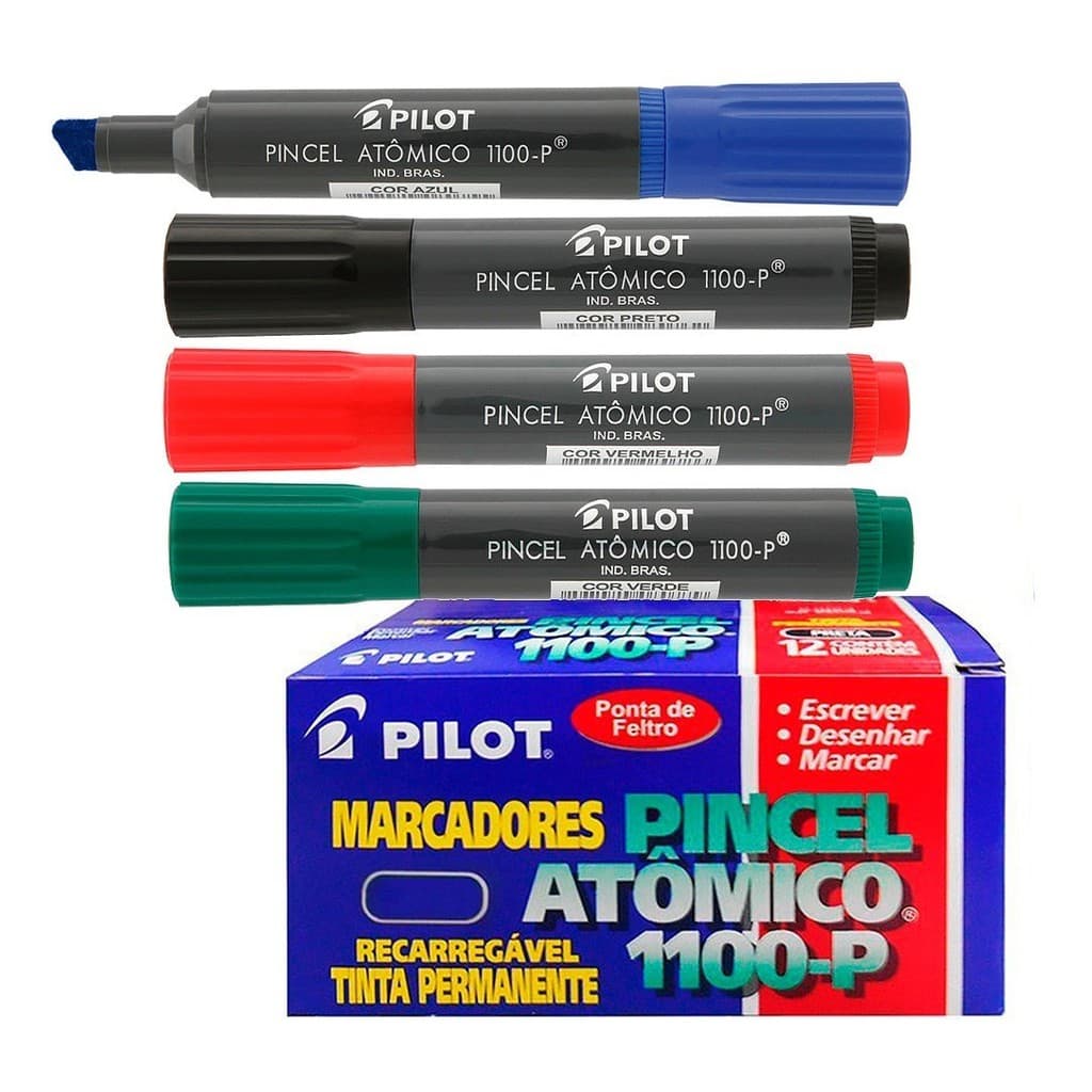 Pincel Atômico Azul 1100-P Pilot 12 Unidades