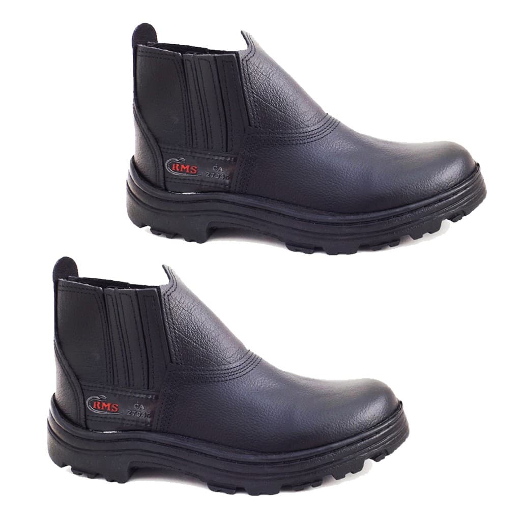 Kit 2 Pares Bota De Serviço Com Certificado Em Couro bico resistente Sola Antiderrapante