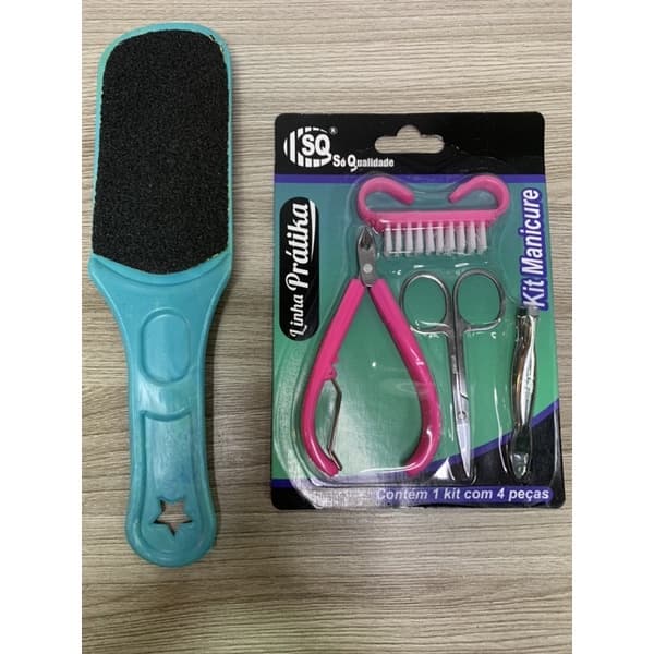 kit Manicure 5 Peças Alicate de Unha Tesoura de Unha Pinça Escova de unha  Lixa de pé Alicate de Cutícula Tesourinha de unha Pinça de sobrancelhas