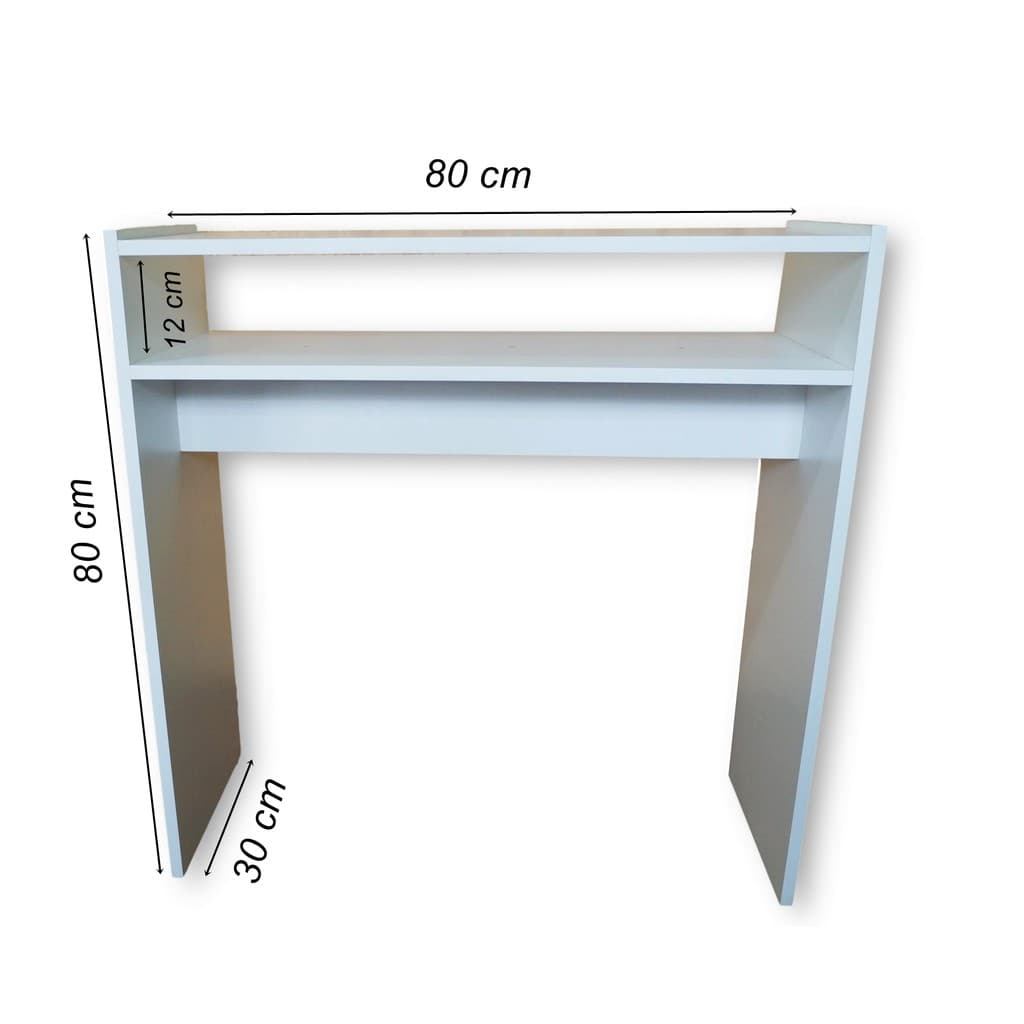 Mesa Manicure Mdf Branco 80x80x30 Unha de gel Alongamento Grande