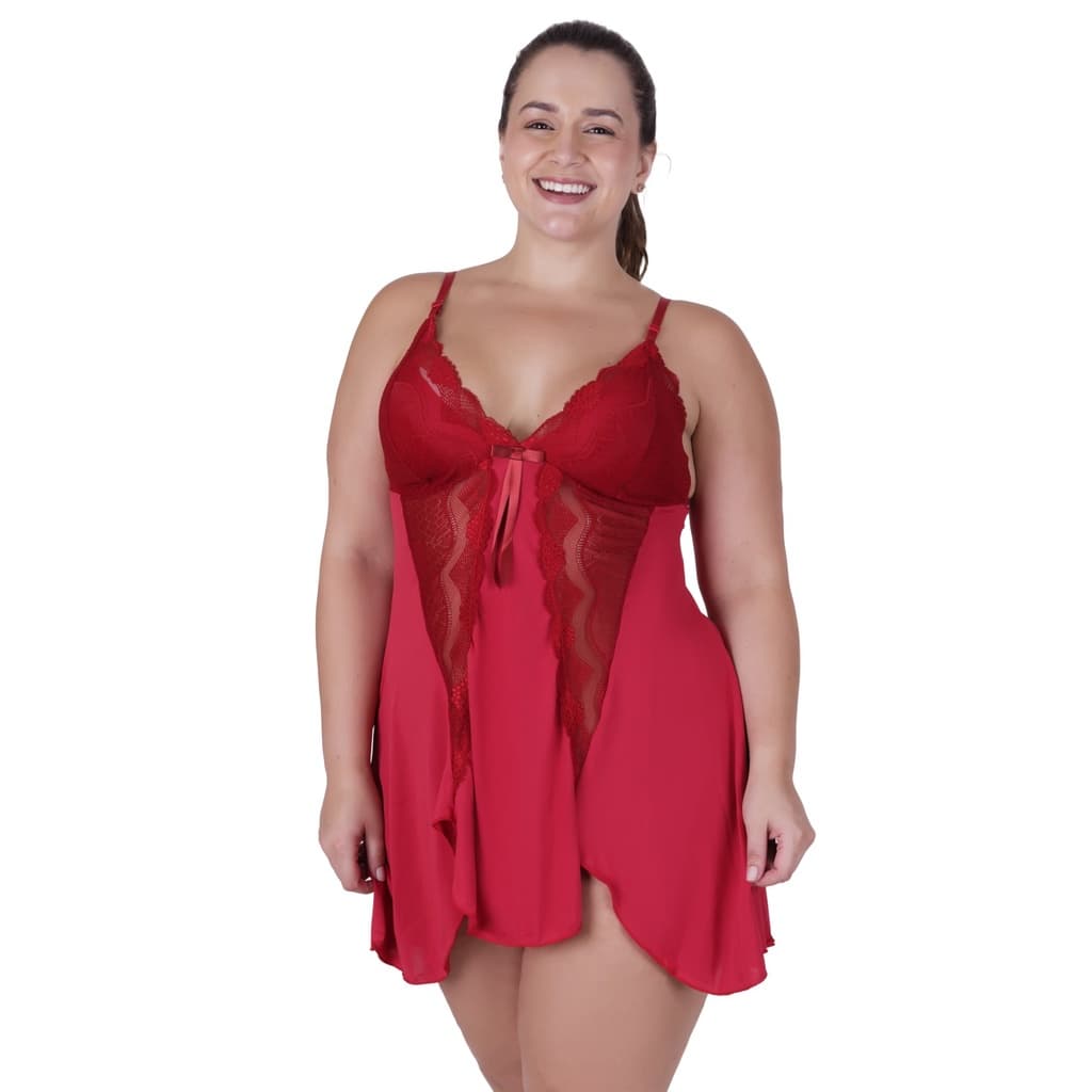 Camisola Plus Size Roupa de Dormir Verão Bia
