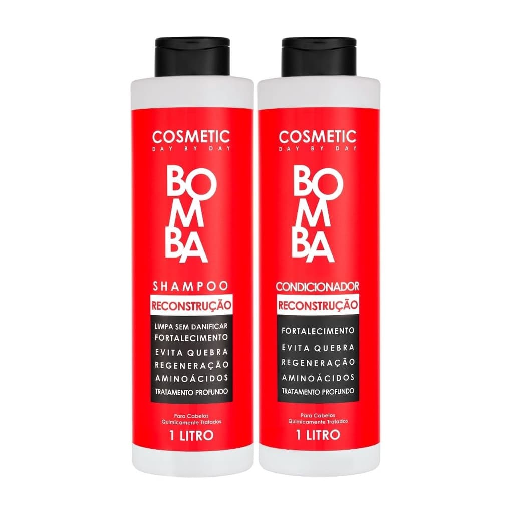 Kit Shampoo + Condicionador Reconstrução Bomba com Colágeno e Hidratante Light Hair 2L