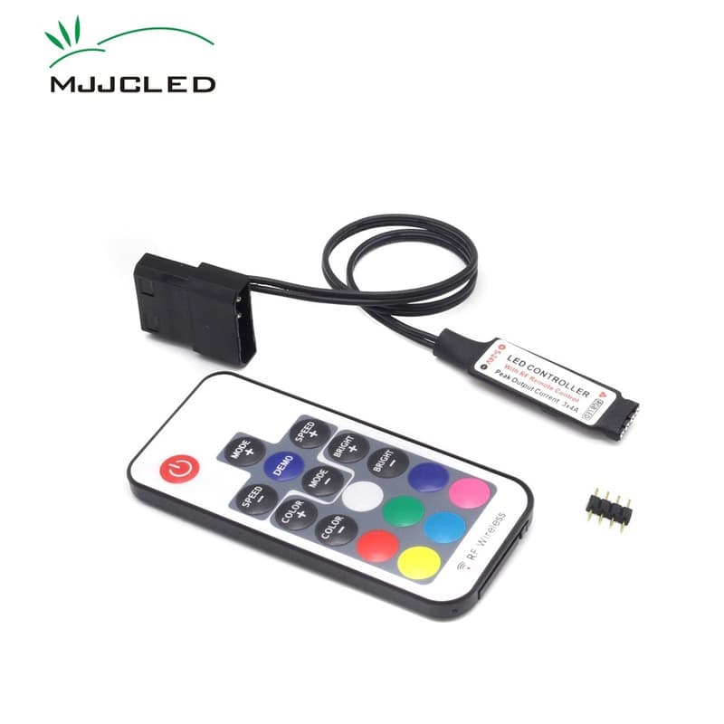 SATA RGB Controlador RF17 Chaves DC 12 V Sem Fio Remoto Grande 4 Pinos Para PC Computer Case 5050 LED Strip Luz