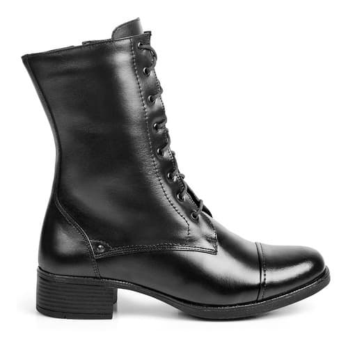 Bota Feminina Coturno Cano Médio Couro Conforto Bovino 1004 Aproprie