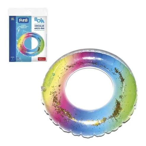 Bóia circular arco íris infantil 55 cm