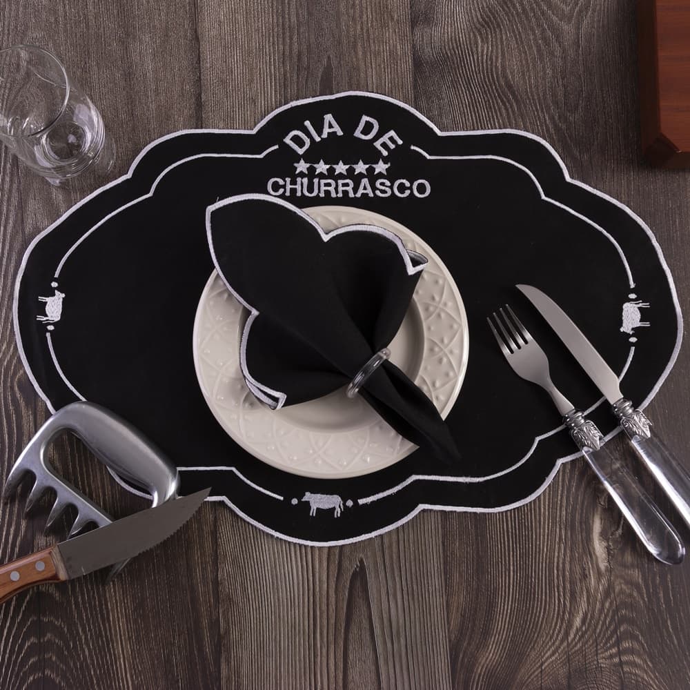 Jogo Americano Sulplat Mesa Posta Dia de Churrasco 12 Peças
