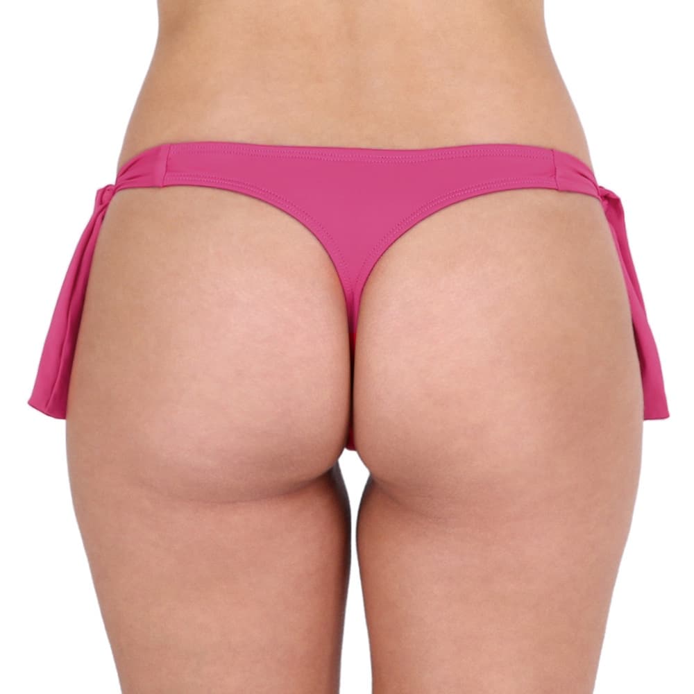 Calcinha de biquini fio dental fio duplo de lacinho amarrar nas laterais regulagem ajustável moda praia proteção UV+50