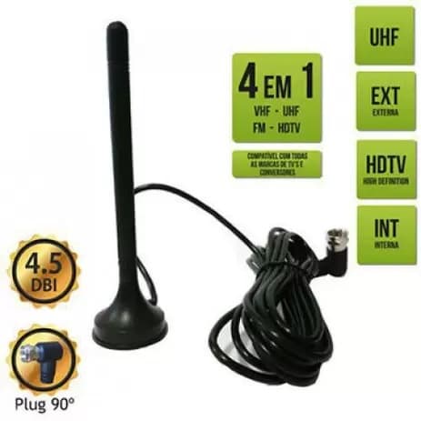 Antena Digital Interna Externa 4.5dbi 3 Metros - FX-ANT-6 100% Garantido
