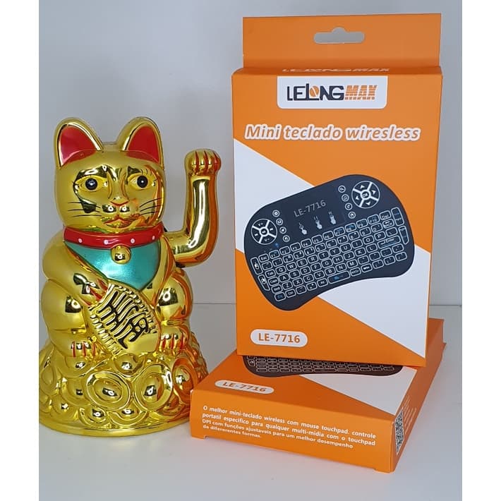 Mini Teclado Wireless com Led LE-7716 LELONG