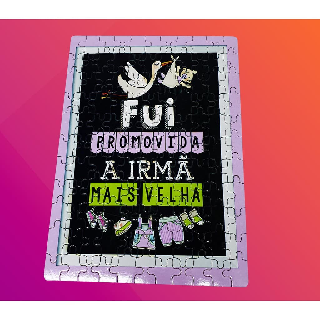 Quebra-Cabeça Personalizado Promovida a Irmã mais Velha