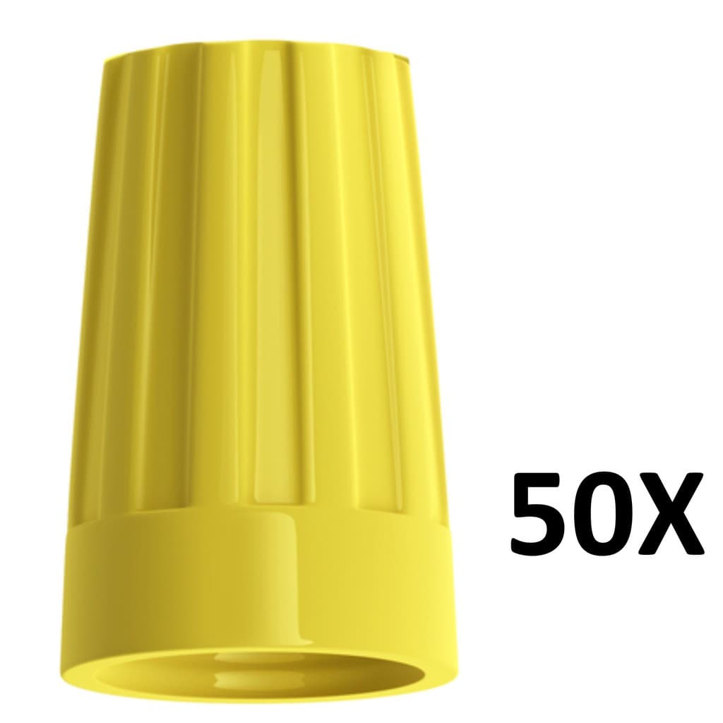 50X Conector Torção Emenda De Fios Amarelo Sp4 2,5mm A 10mm (Pacote c/ 50pçs)