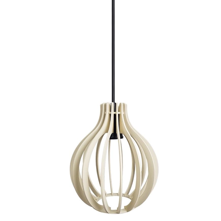 Luminária Pendente De Mdf Bolinha Com Regulagem De Altura
