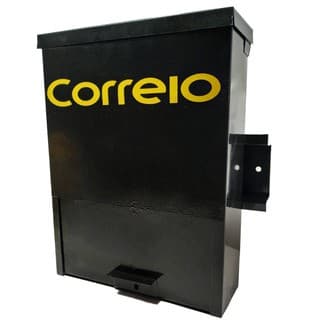 Caixa Correio Correspondencia Cartas Para Muro Parafusar Fixar Parede Metal Branca Preta