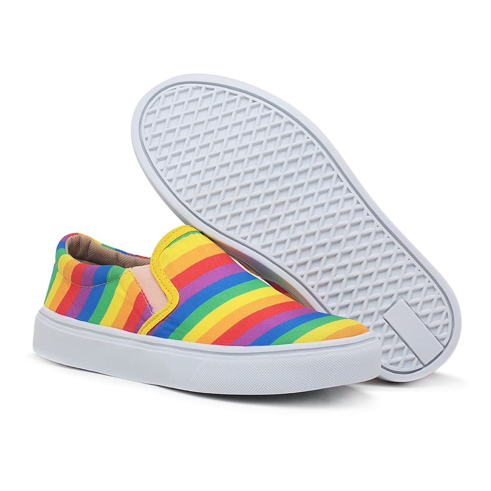 Slep Tay Day Tênis LGBT Arco-Ires Iate Feminino Slip On Casual Moda Entrega Rápida Macio Vegano
