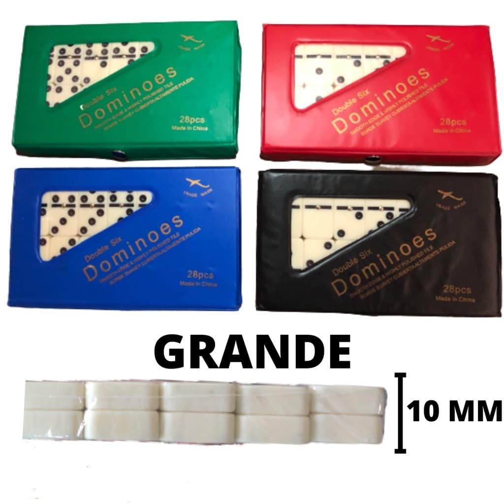 Jogo De Dominó GRANDE 10MM De Osso Profissional Com 28 Peças Com Estojo De Maleta