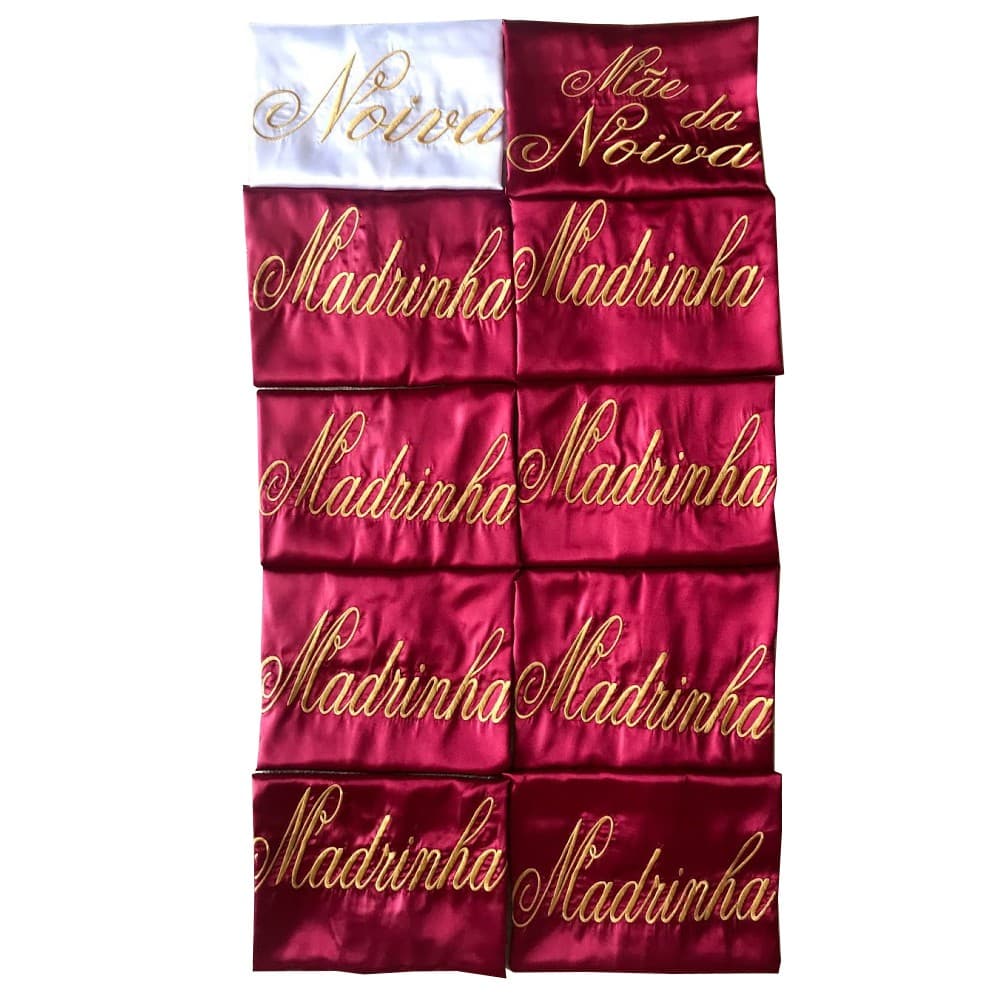 Combo com 10 Robes de Cetim Casamento Roupão Noiva Mãe da Noiva Irmã Madrinha