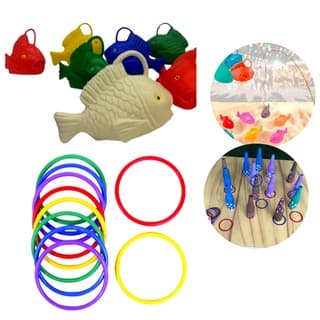 Kit 20 Peixinhos + 20 Argolas Festa Junina Brincadeira Jogo