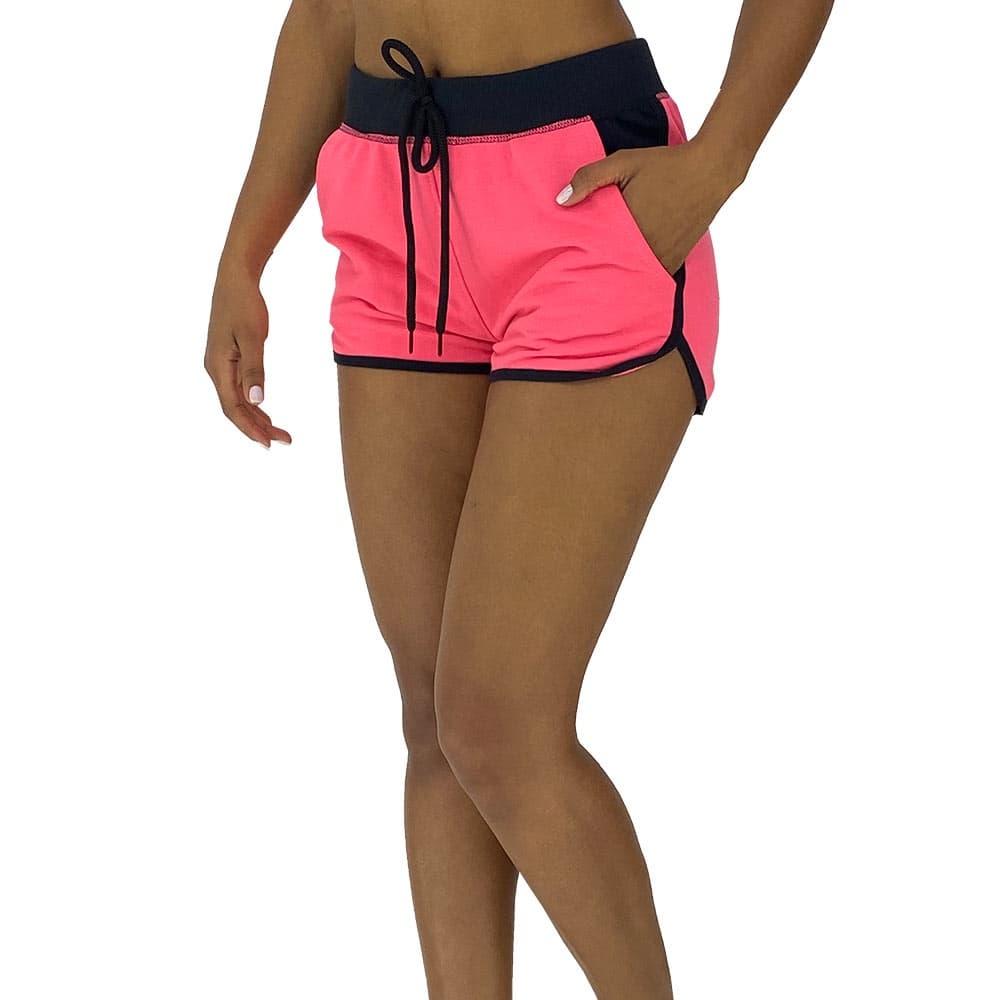 Shortinho Feminino Moletom MXD Conceito Rosa Fluorescente Academia Esportes