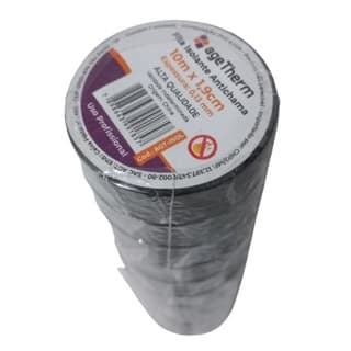 Kit 10 rolos Fita Isolante Antichama Pacote com 10 unidades 18 mm X 10 mts