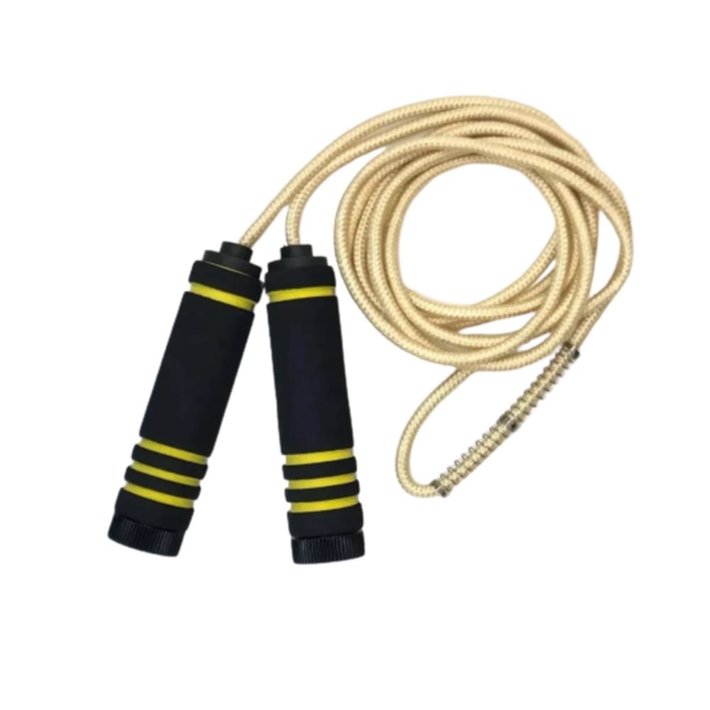 Corda De Pular Ajustável Com Rolamento Crossfit E Academia Mbfit Premium Amarelo
