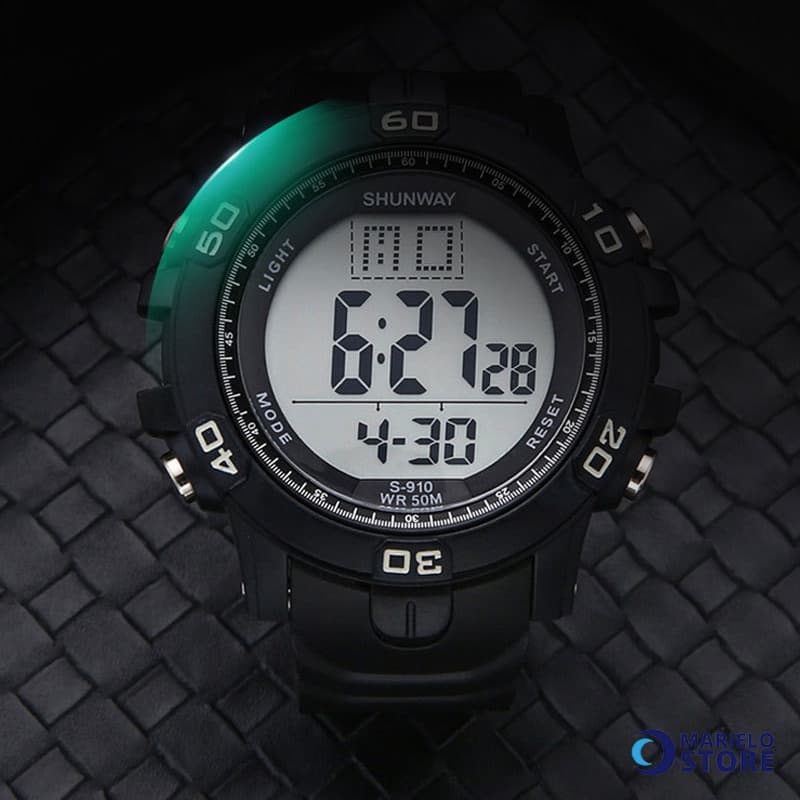 Relógio Masculino De Pulso Digital Esporte À Prova D 'Água Com Led S-910