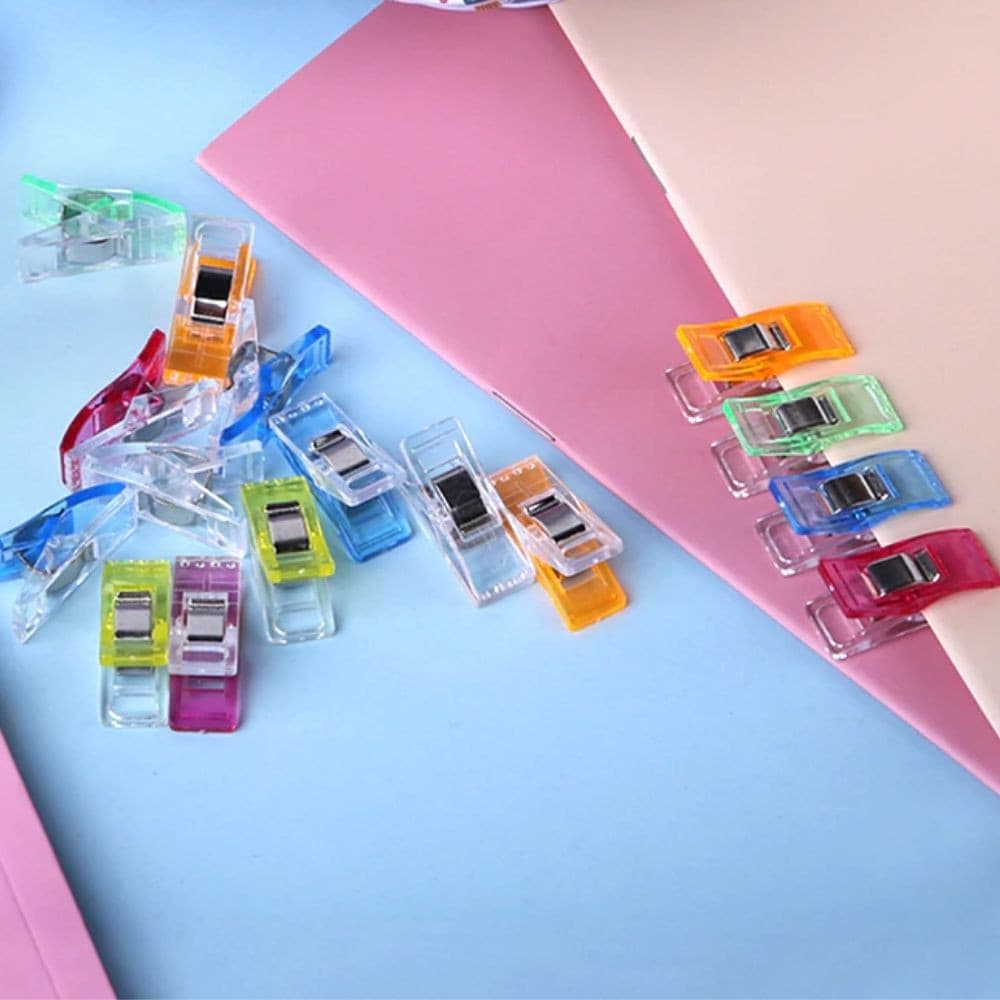 10 Clips, Pregador Ou Grampo Para Costura Quilting/Patchwork/Scrapbook - Colorido