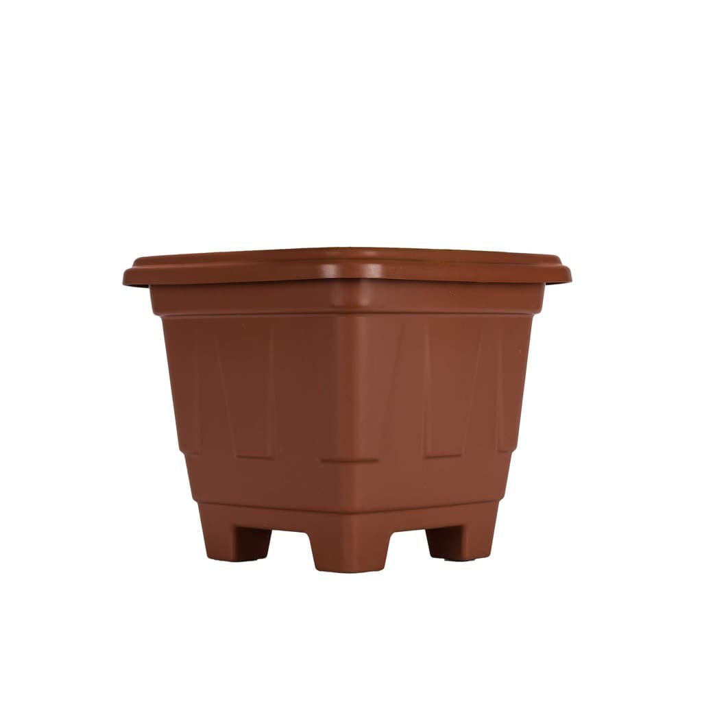 Kit 3x Vaso Quadrado Marrom 12x12cm Rischioto Cachepot
