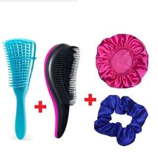 Kit 1 Escova Polvo +1 Escova Mágica + 1 Touca de Cetim+ 1xuxa de Cetim  a