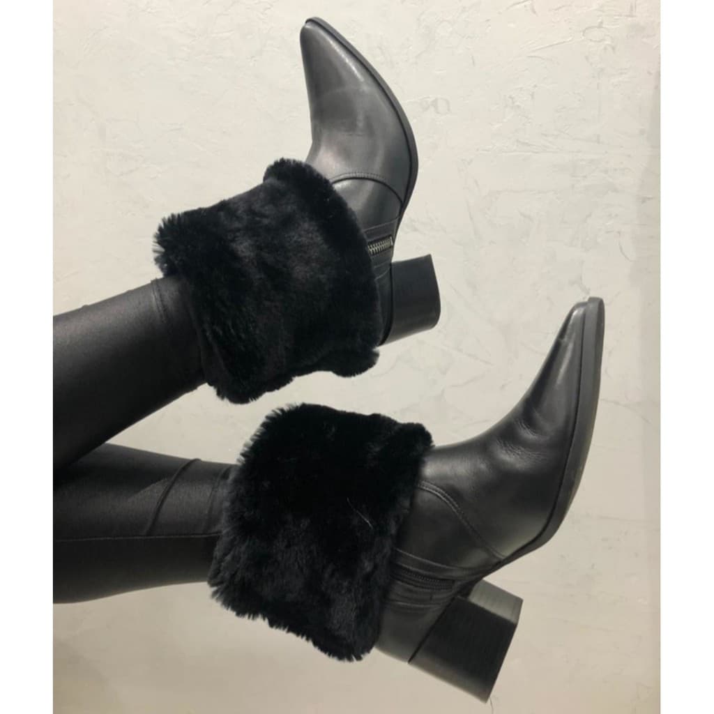 Polaina Feminina Peluda para Botas Inverno