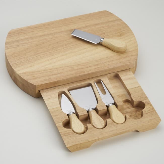 Kit Queijo 5 Peças Madeira