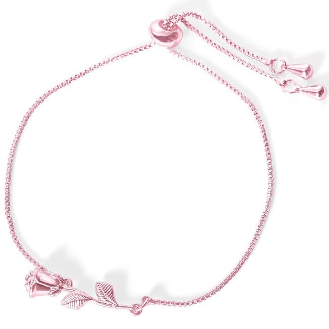 Pulseira Aviva Cores de Rosa - 1 un  Pulseira em tom rosé, delicada, regulável, com uma linda mini rosa.