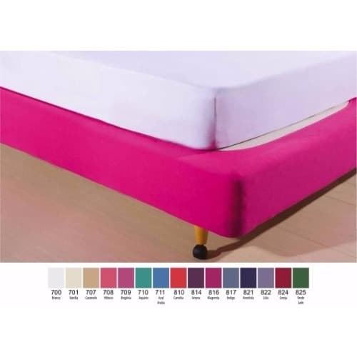 Saia Elástica "BRANCA" Casal Box Fit Box / Malha Penteada Fio 30/1-100% Algodão