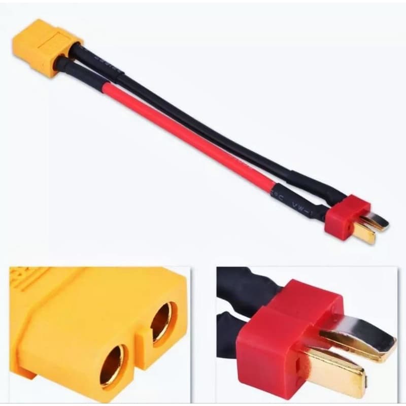 Conector xt60 femea para dean macho fio 16awg adaptador rc