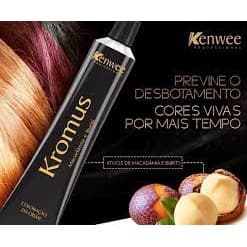 Coloração em creme permanente  para cabelos Macadamia e Buriti 5562 ( ameixa) Kromus 60g Kenwee