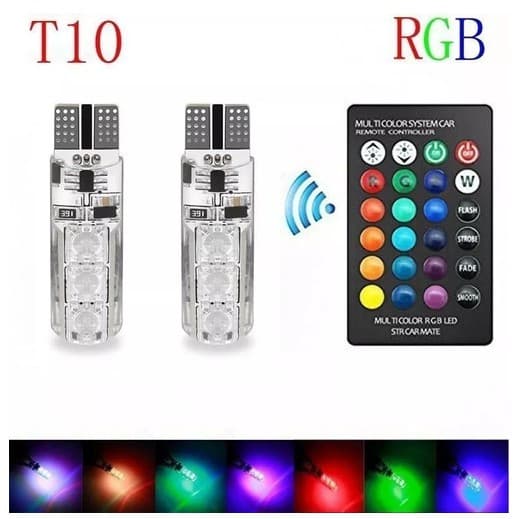 Lâmpada Led Carro Colorida Diurna 12v C/ Controle Remoto Rgb