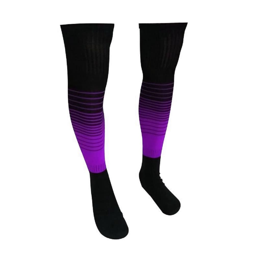 MEIÃO FUTEBOL DEGRADE PRETO COM ROXO ADULTO ATOALHADO 21 pares