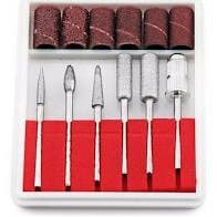 Kit 6 brocas e 6 refil de lixas para lixa elétrica  bits unhas acrigel porcelana fibra mandril