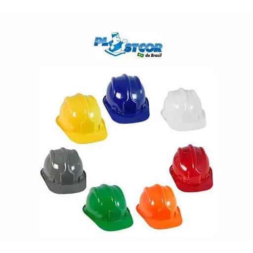 Capacete De Segurança Obra Proteção Epi Trabalho Multiuso Plastcor Diversas Cores