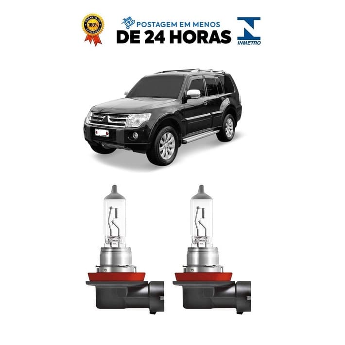 Par Lampada Farol de Milha Pajero Full 2008 2009 2010 2011 H11