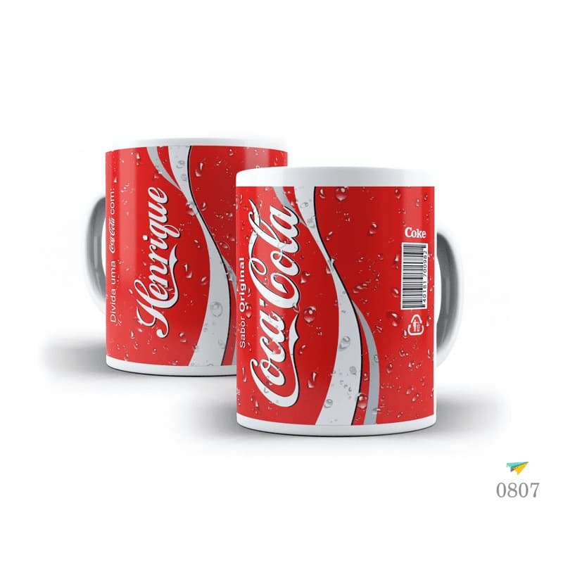 Caneca Personalizada Coca Cola com Nome Modelo 1