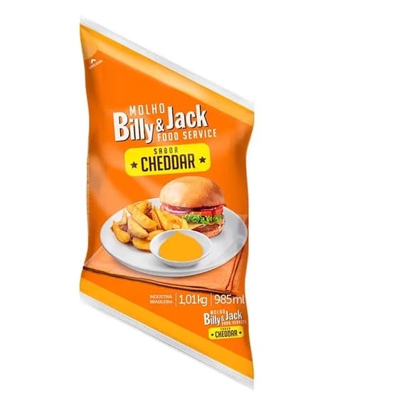 Molho Billy & Jack Sabor Cheddar Sachê 1,01 Kg